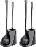 CELOX 2 Sets Black Toilet Brush and Plunger Set by CELOX