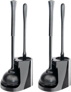 CELOX 2 Sets Black Toilet Brush and Plunger Set by CELOX