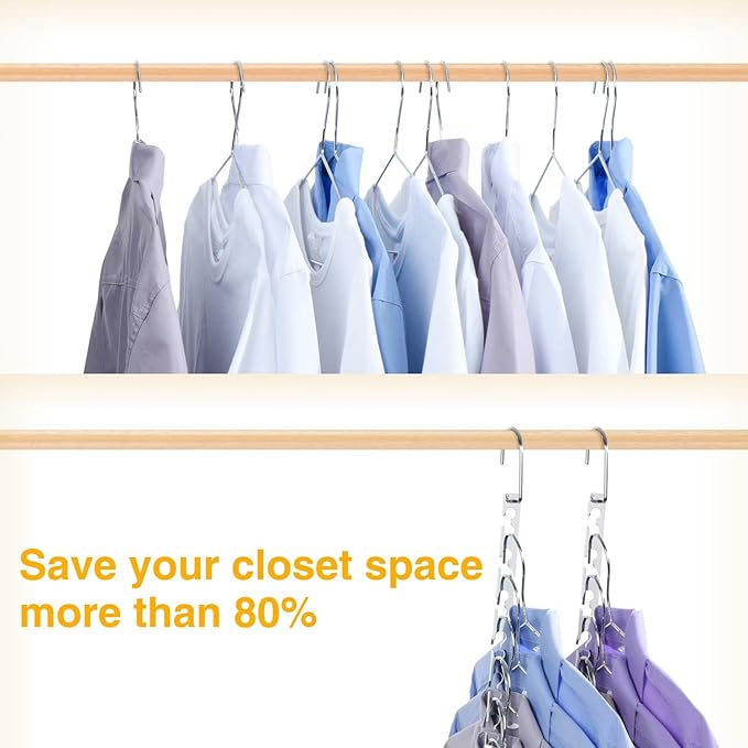 HOUSE DAY Space Saving Hangers for Clothes 4 Pack, Heavy Duty Hanger Organizer - Image 4