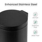 Cesun 1.2 Gallons Small Black Trash Can, Bathroom Garbage Can - Image 3
