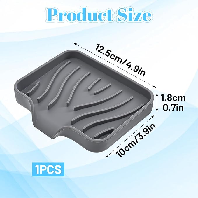 Grevosea Sponge Holder for Kitchen Sink, Silicone Dish Sponge Holder - Image 2