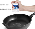 Dish Brush with Soap Dispenser for Dishes Pot Pan Kitchen Sink Scrubbing - Image 4