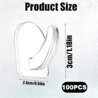 100 Pieces Clear Adhesive Wall Hooks - Image 2