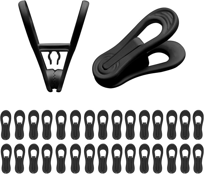 30 Pack Hanger Clips, 2.6 Inch Plastic Clothes Pins, Heavy Duty Hanger Clips by HeHeng