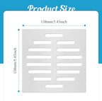 1Pc 6 Inch Square Drain Cover Stainless Steel Hair Drain Catcher Flat Floor - Image 2