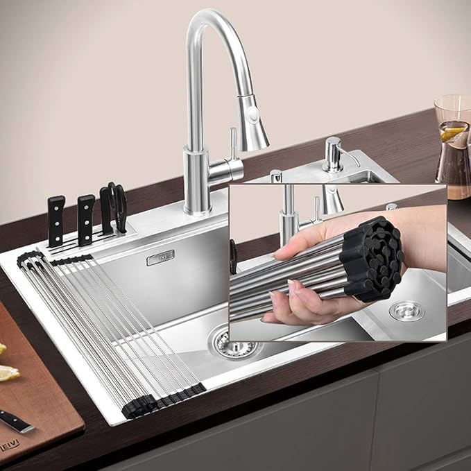 Ahyuan Roll up Dish Drying Rack Over The Sink Kitchen Roll up Sink Drying Rack - Image 6