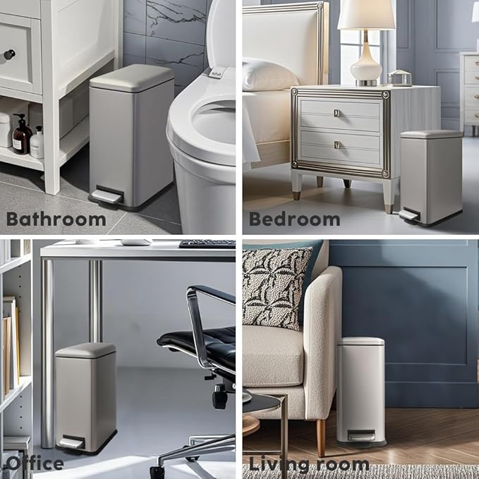 Bathroom Bin 17L, Kitchen Bins Small Trash Can - Image 9