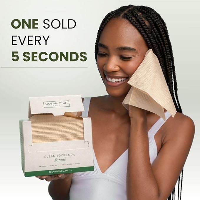 Clean Skin Club Bamboo Viscose Clean Towels® XL 100% USDA Biobased Face Towel - Image 8