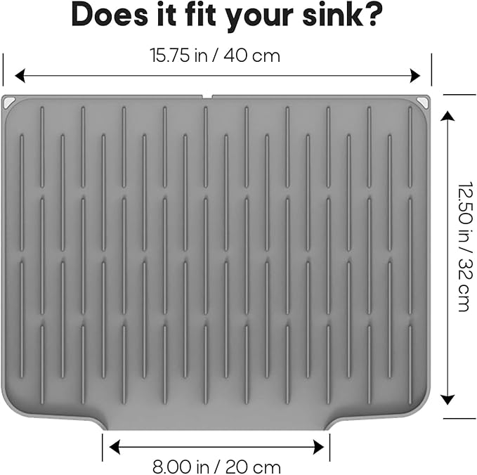 Silicone Dish Drying Mat for Kitchen Counter – Non-Slip Drain Pad - Image 6