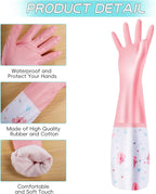 3Pcs Reusable Dishwashing Gloves, Waterproof Long Cuff Non-Slip Household Gloves - Image 3