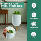 Small Bathroom Trash Can with Plant Style Lid, 1.8 Gallon, Small Bathroom - Image 2