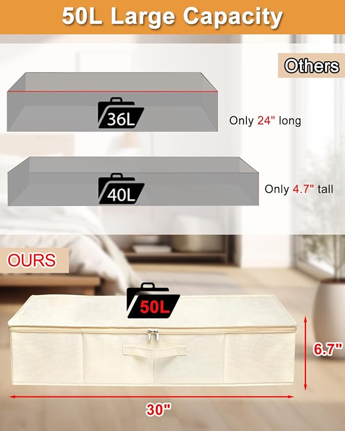 punemi Underbed wedding dress storage box, 2 Pack Clothing Storage Bags - Image 2