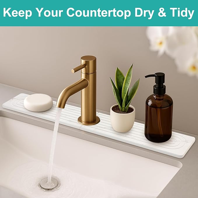 Drying Stone Faucet Mat for Kitchen Sink Trays Diatomite Quick Dry Around - Image 7