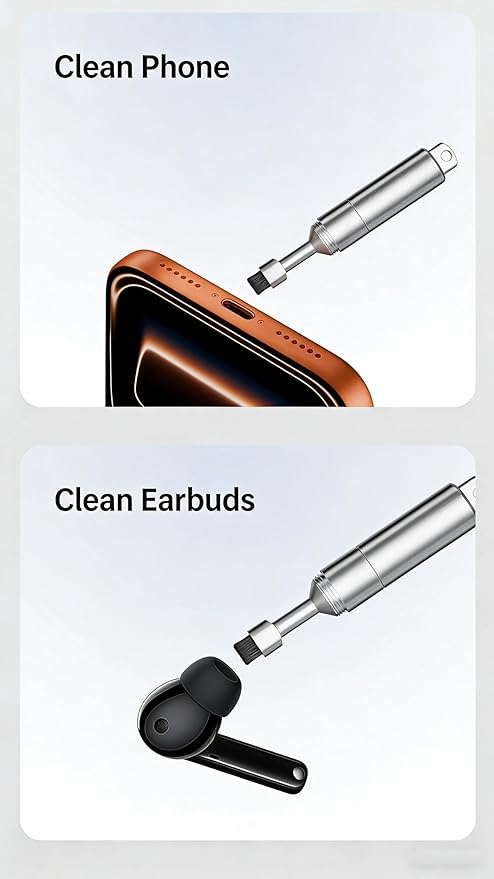 2PCs 3-in-1 Cleaning Brush Mobile Phone Card pin Keychain sim Battery - Image 5