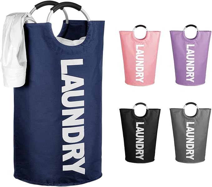 WOOHA 125L Large laundry basket, Collapsible laundry hamper, Tall Clothes by WOOHA