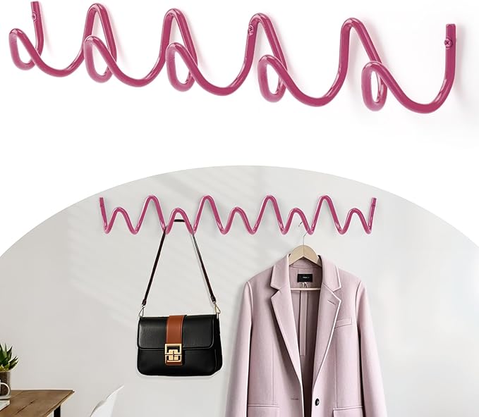 Coat Rack Wall Mount, Creative Wave Wall Hooks 20KG Capacity, Easy Installation by Bumtosc