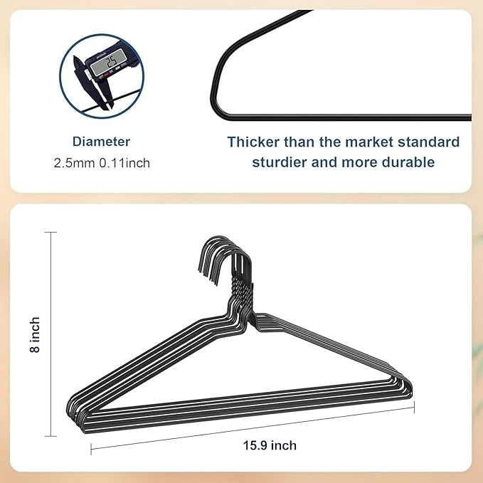 SPECILITE Wire Metal Clothes Hangers Bulk 50 Pack - Image 2