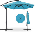 Best Choice Products 10ft Offset Cantilever Hanging Market Patio Umbrella, 8 Sturdy Ribs, Easy Adjustment - Sky Blue by BestChoiceProducts