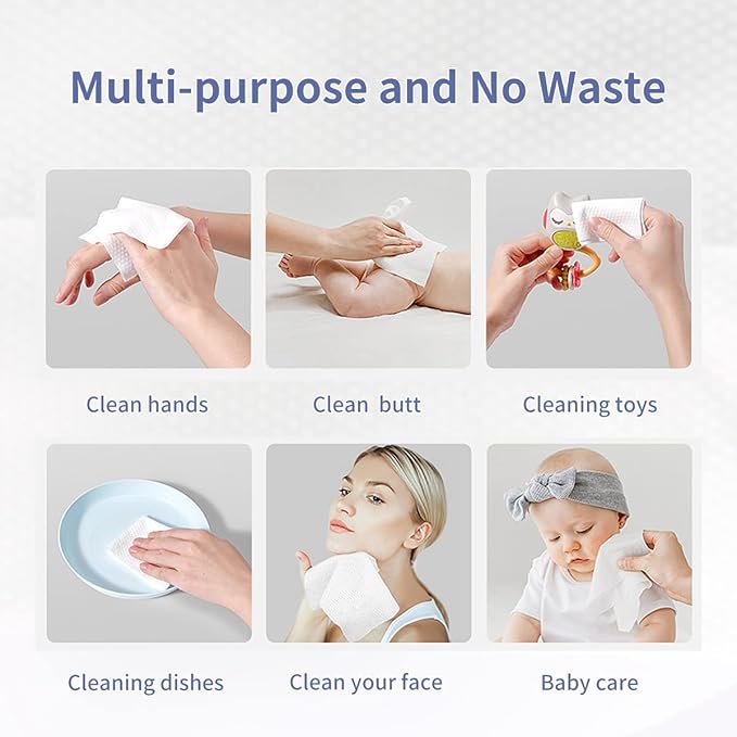 Disposable Face Towel, MSOEUESO Cotton Facial Tissues, Dry Face Cloths - Image 2