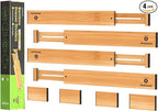 ANTOWIN Bamboo Drawer Dividers Organizers, Drawer Separators Splitter, 17-22 by ANTOWIN