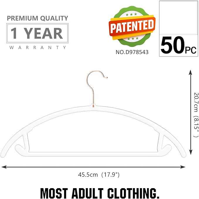 MIZGI Premium Clear Hangers Heavyduty-Acrylic No Shoulder Bump Suit Hangers - Image 4