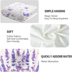 Lavender Hand Towels Set of 2 Lightweight Breathable Purple Floral Bath Towels - Image 3