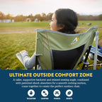 GCI Outdoor Comfort Pro Rocker Camping Chair | Portable Folding Rocking Chair with Durable Armrests & Drink Holder — Loden Green - Image 4