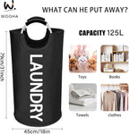 WOOHA 125L Large laundry basket, Collapsible laundry hamper, Tall Clothes - Image 3