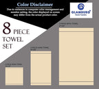 GLAMBURG Ultra Soft 8 Piece Towel Set - Image 6