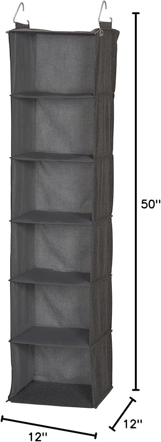 Household Essentials 6-Shelf Linen Hanging Closet Organizer - Image 3
