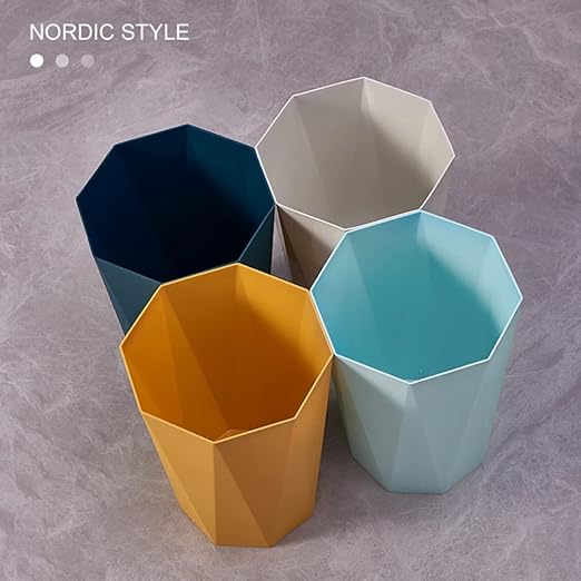 Bathroom Trash Can 1.8 Gallon Small Waste Basket Plastic Plastic Garbage Can - Image 3