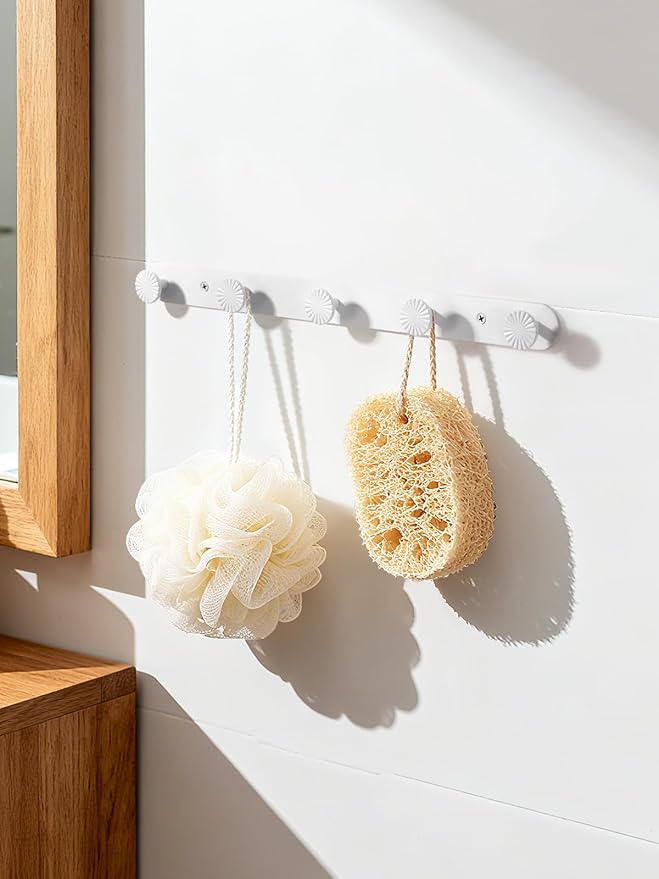 1 Pack Coat Rack Wall Mounted White Towel Hooks - Image 4