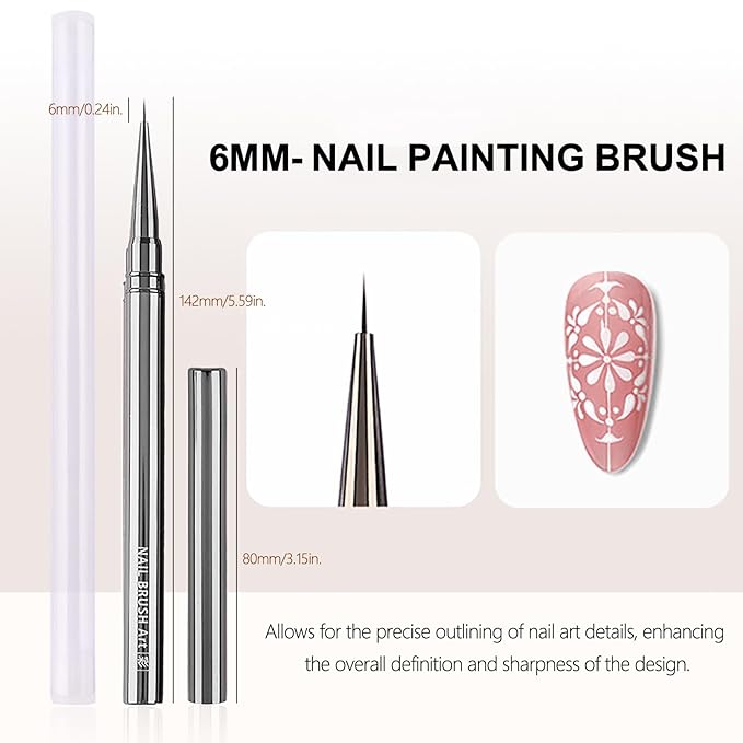 3Pcs Nail Art Brushes Set for Flower Petal Butterfly Drawing, 3D Gel Acrylic - Image 5