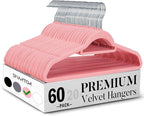 Smartor Pink Velvet Hangers 60 Pack, Space Saving Clothes Hangers by Smartor