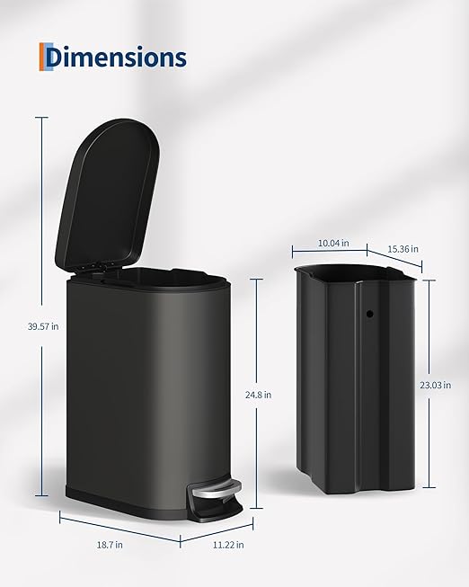 Garvee 13 gal / 50 L Metal Kitchen Trash Can - Image 6