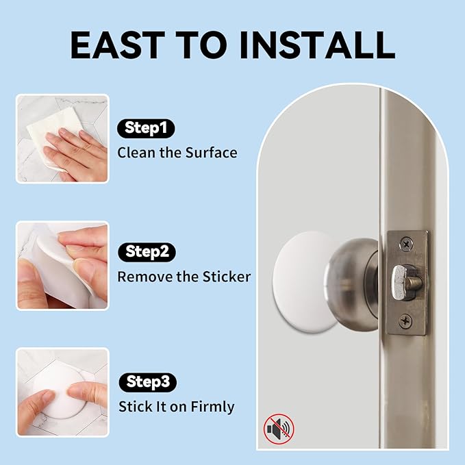 JULBEAR Door Stopper Wall Protector, Absorbent Silicone, Door Handle Bumpers - Image 2
