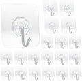 20 Pack Transparent Adhesive Hooks 33 lb 15KG Waterproof and Oilproof Reusable by SZYIKUER
