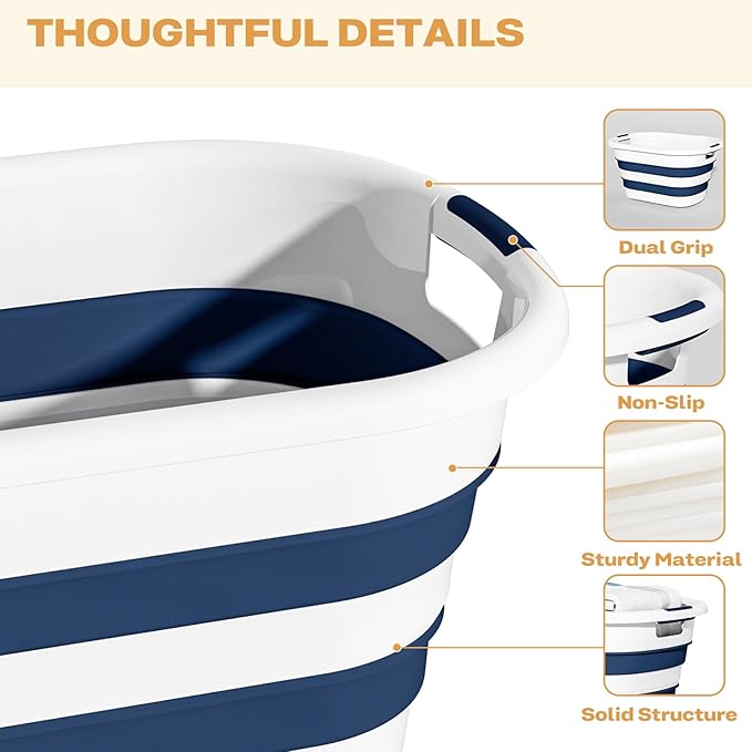 43L Collapsible Laundry Baskets plastic, Pop Up Laundry hamper/Storage Container - Image 4