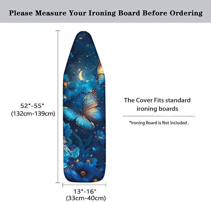Blue Butterfly Ironing Board Cover, Resist Scorching and Staining, 15x54 Heavy - Image 5