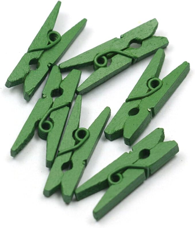 100pcs Mini Colored Spring Wood Clips Clothes Photo Paper Peg Pin Clothespin by Unknown