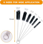 Straw Cleaner Brush Set, 6 Piece 12" Long Pipe Tube Bottle Brushes - Image 2