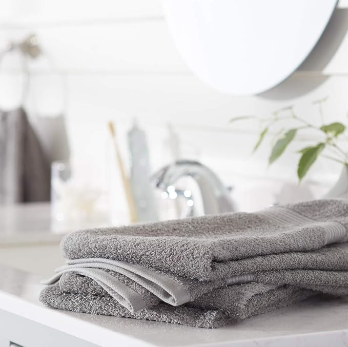 Amazon Basics 6-Piece Fade-Resistant 100% Cotton Hand Towels - Image 7