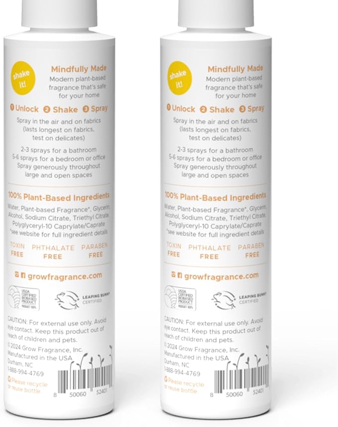 Grow Fragrance 100% Plant-Based Air Freshener Spray | Freshen Fabric & Rooms | - Image 9
