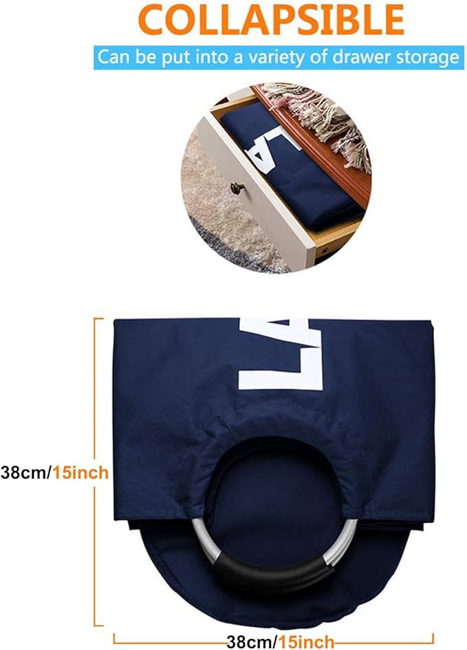 Mziart 90L Large Collapsible Laundry Hamper Laundry Basket - Image 2