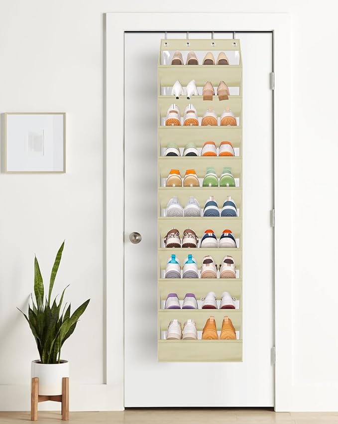 AOODA 10 Tier Clear Over The Door Shoe Organizer Storage, Deep Pockets Large - Image 5