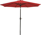 Sunnydaze Outdoor Patio Umbrella - Polyester Table Market Umbrella with Push-Button Tilt and Crank - 8 Sturdy Ribs - Red - 9ft by SunnydazeDecor