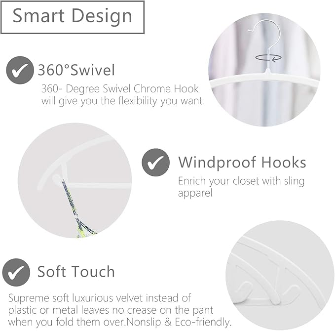 MIZGI Premium Velvet Hangers 50 Pack Heavyduty- Non Slip No Shoulder Bump Suit - Image 5