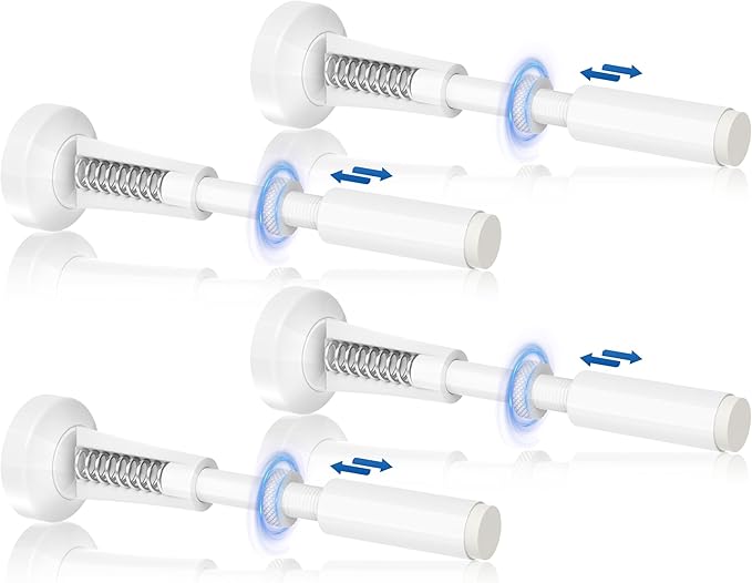 4pcs Adjustable Spring Door Stops, 4.17-5.35in Aluminum Long Door Stoppers by Sckeinwg
