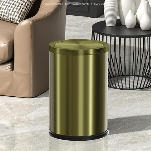 9L/2.4Gal Antique Bronze Bathroom Trash Can, Small Flip Garbage Can - Image 2