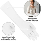 Long Sleeves Durable Disposable Nitrile White Gloves 15inches, Household - Image 2